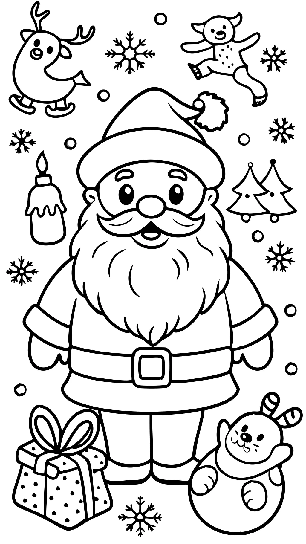 Santa Claus para colorear de Navidad